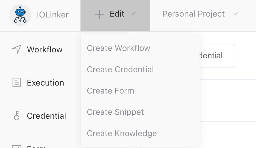 create workflow menu create workflow menu